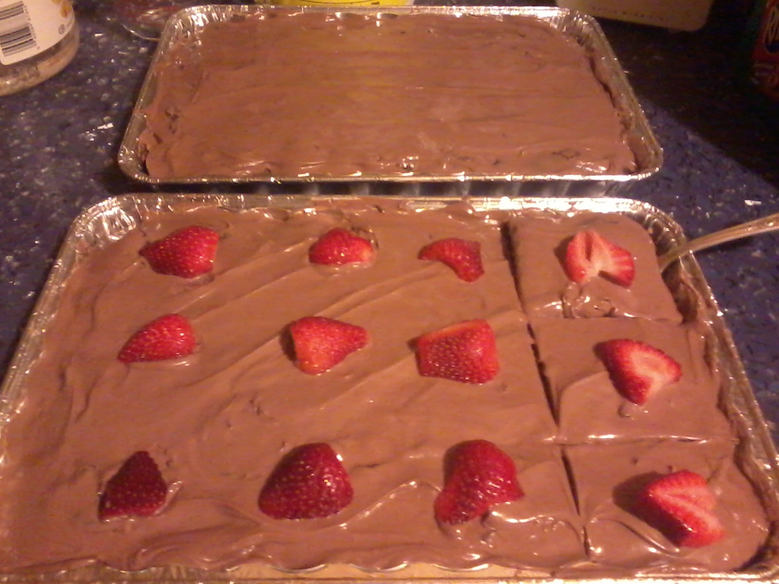Brownies with strawberries