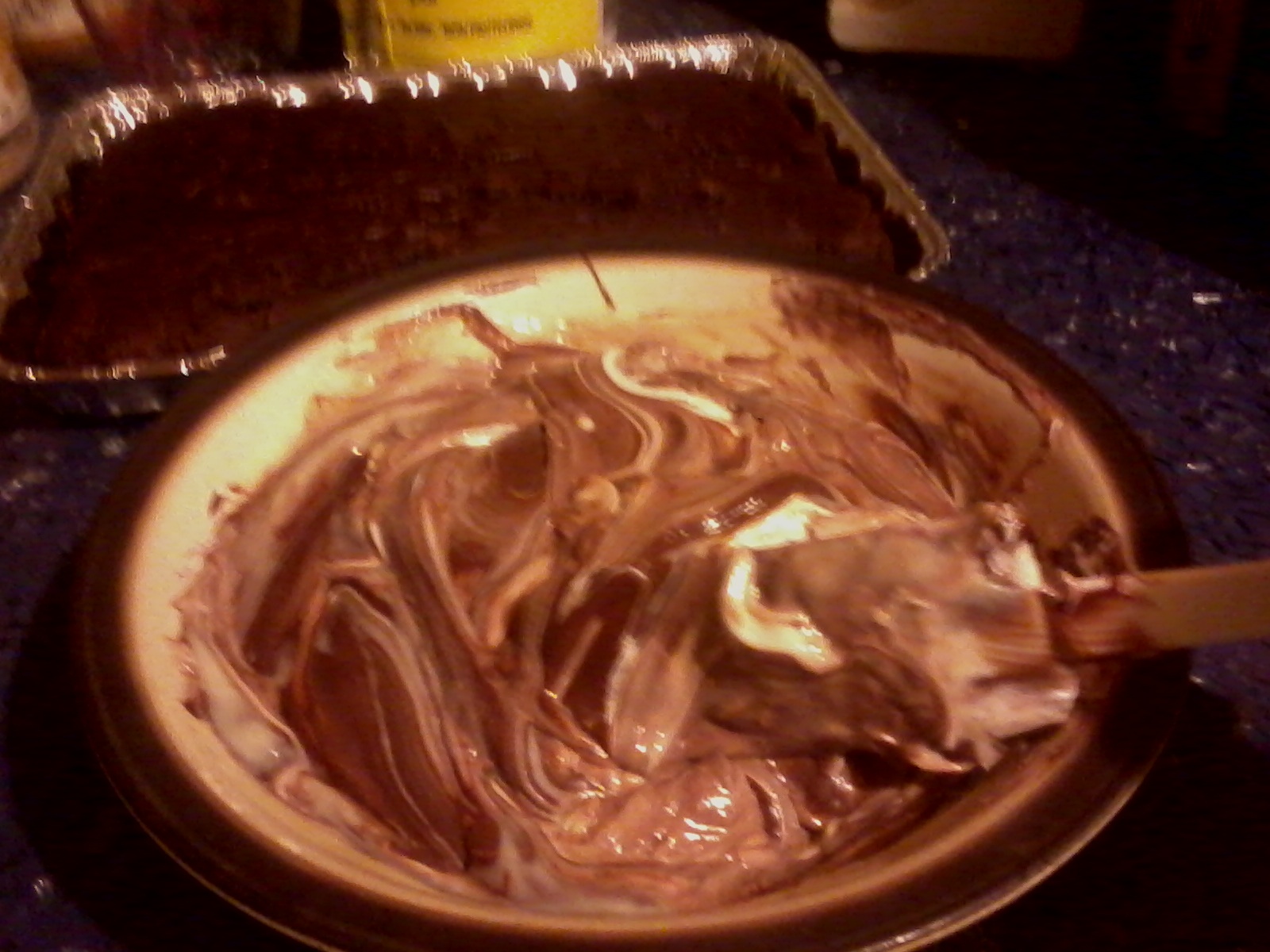 Mixing the frosting